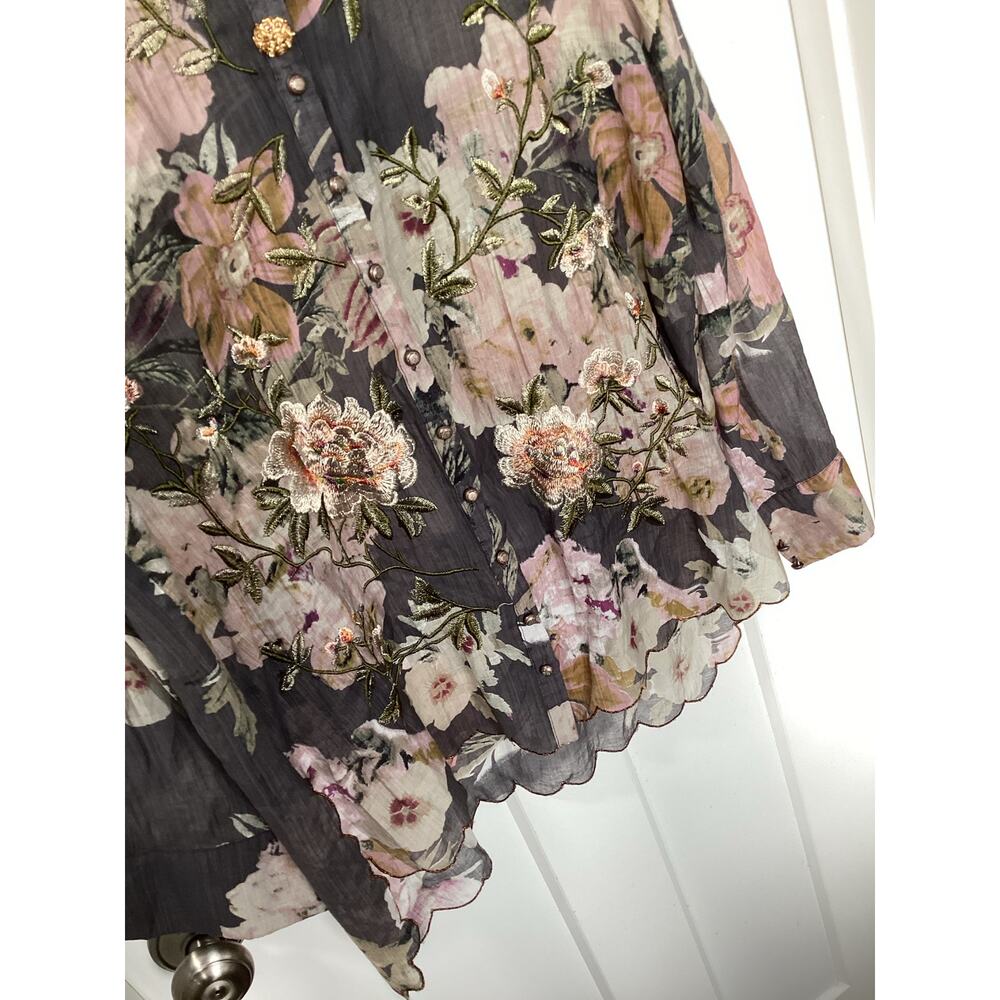 Aratta Silent Journey Multicolor Embroidered Blouse Shirt, detailed, multicolor - Picture 5 of 14